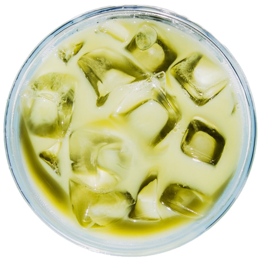 An iced matcha from Java Earth Coffee