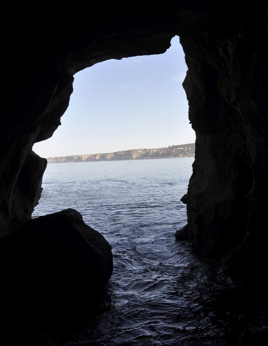 Looking out to the sea from inside Sunny Jim sea cave